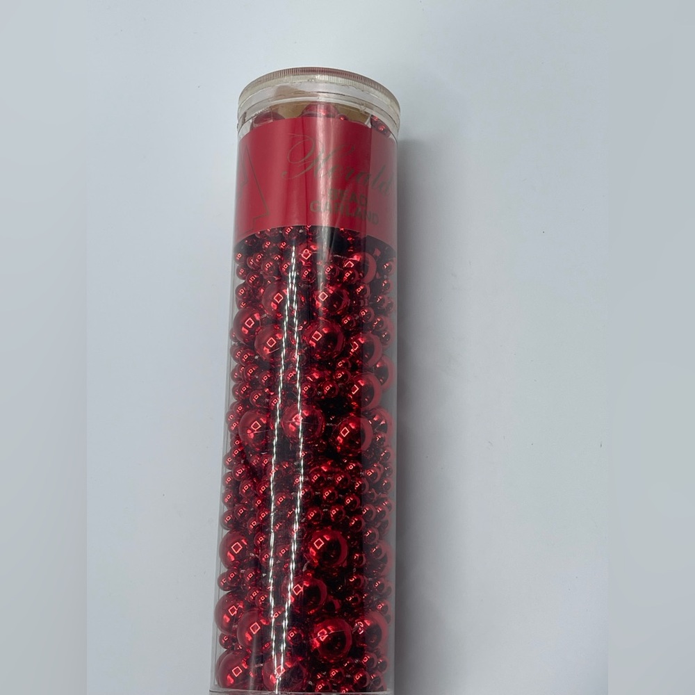 Festive Red Bead Garland for Holiday Decor